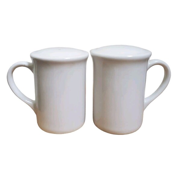 LE CORDON BLEU Pepper Salt Shaker Set White Ceramic Classic Chef Handle Style 4" - Picture 8 of 8